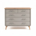Wooden dresser with gray finish and six storage drawers 70 x 40 x 80cm